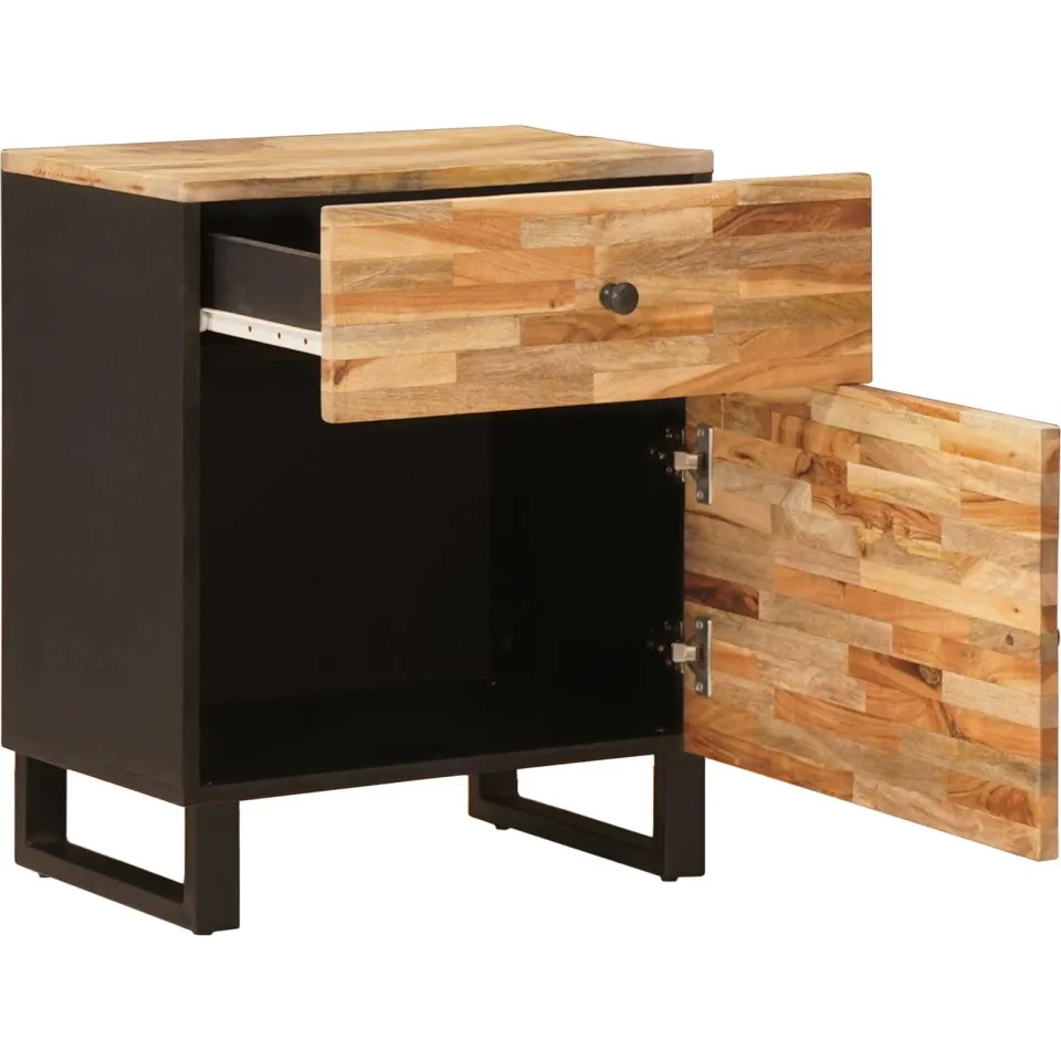 vidaXL Bed kast Bruin 50 x 33 x 60 cm Massief Mango Hout, foto 2