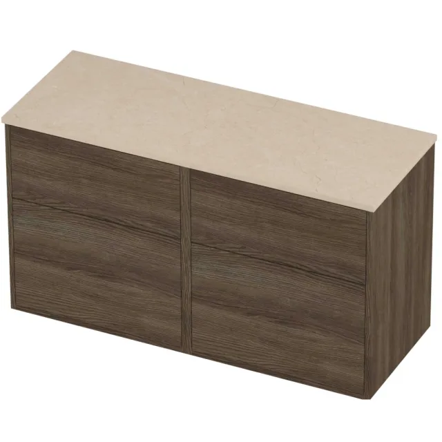 Proline Deck Badmeubelset Hardsteen Voor Grepen 120x46x67 cm Sand Stone Vital Oak Eiken