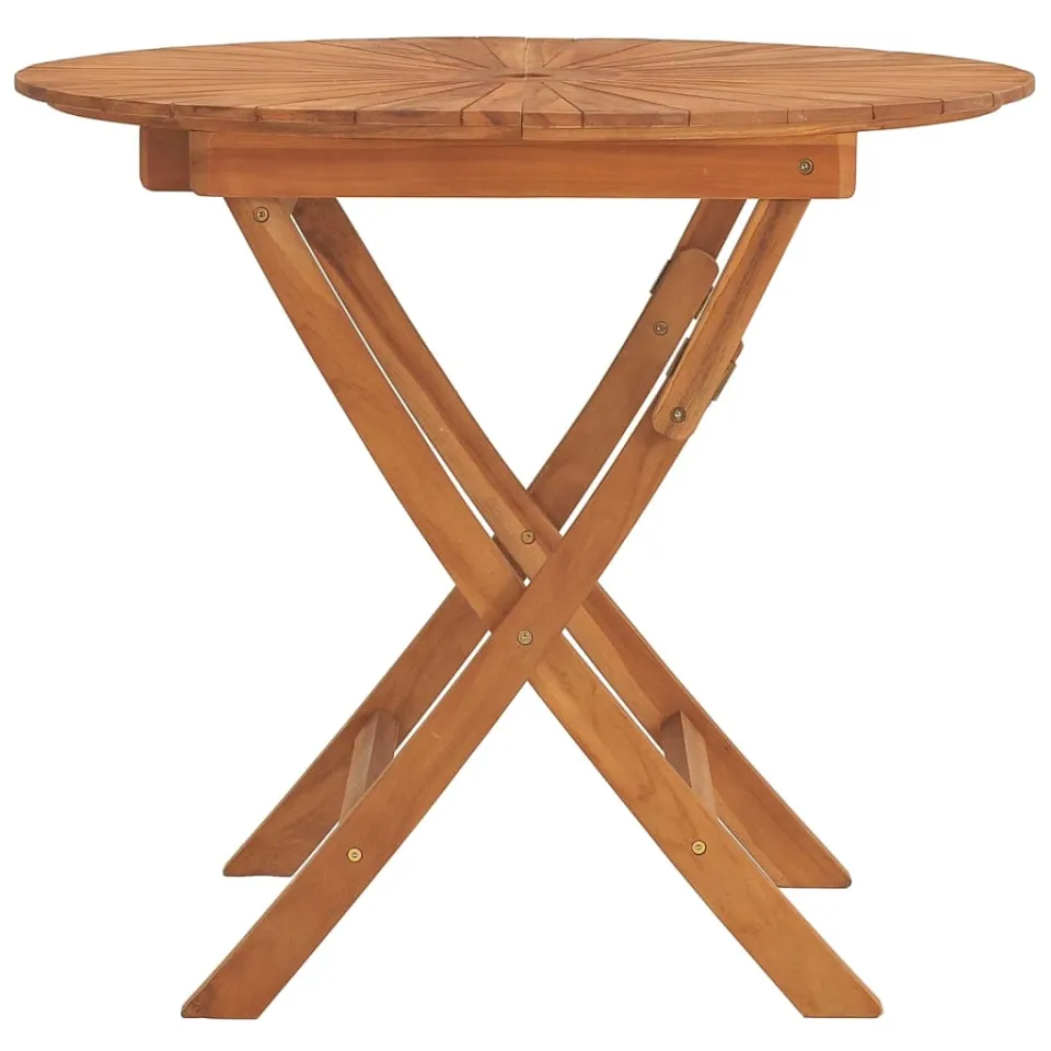 vidaXL Tuintafel inklapbaar Ø 85x75 cm massief teakhout bruin, foto 4