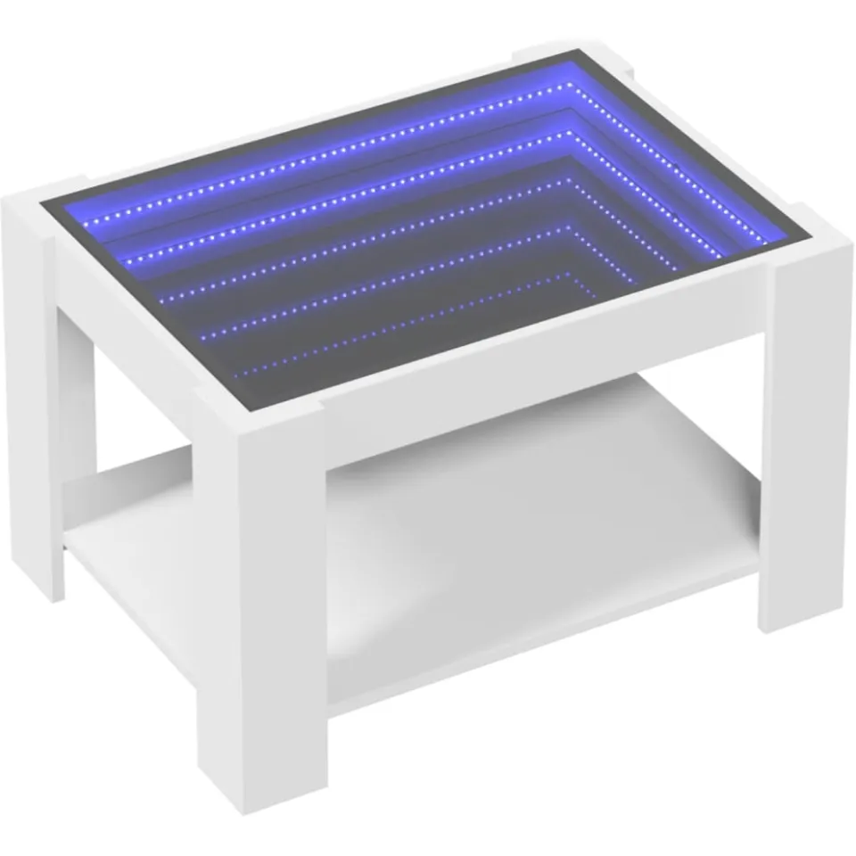vidaXL Salontafel met LED 73x53x45 cm bewerkt hout wit, foto 4