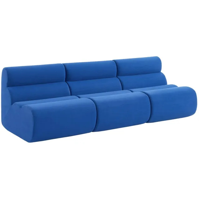 sweeek Set van 3 stoffen fauteuils 1 zitplaats - nova Elektrisch blauw