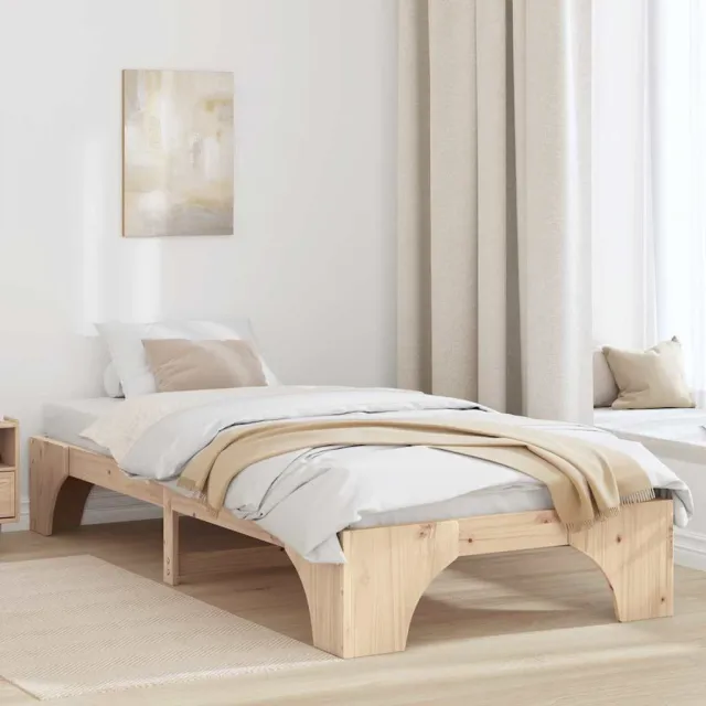 vidaXL Bedframe Naturel 90 x 190 cm Massief grenenhout Bruin