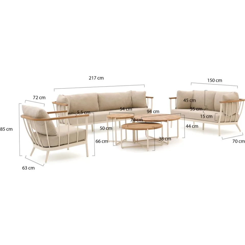 Apple Bee Condor stoel-bank loungeset 6-delig 6-zits grijs, foto 2