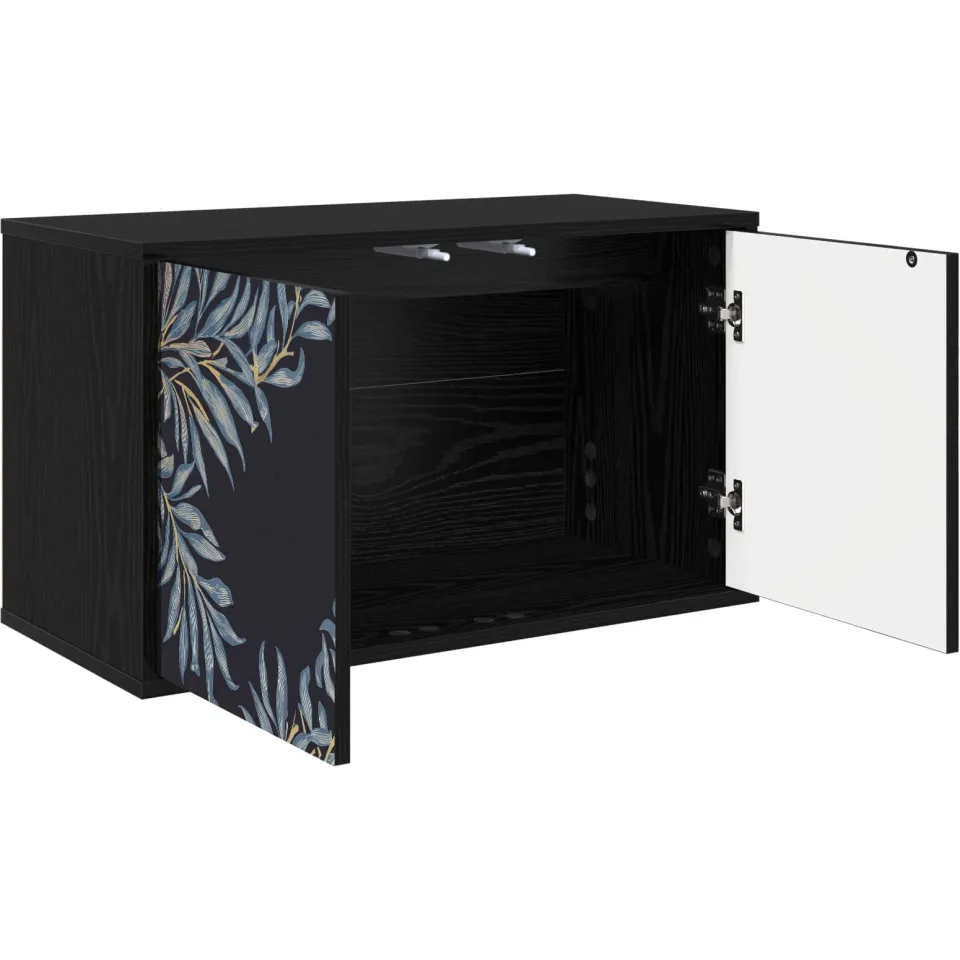 vidaXL Wandgemonteerd tv-meubel DOKKUM 69 x 33 x 40 cm Zwart eiken