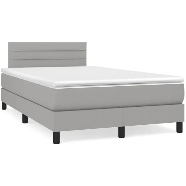 vidaXL Boxspring met matras stof lichtgrijs 120x190 cm grijs