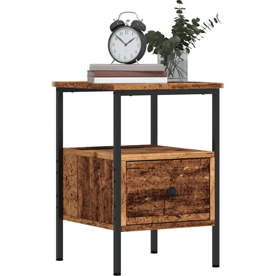 vidaXL Nachtkastjes 2 st 34x36x50 cm bewerkt hout oud houtkleurig Bruin
