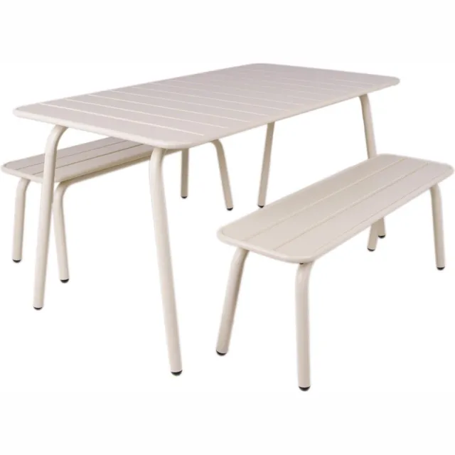 MaximaVida metalen picknickset Max 150 cm ivoor 3-delig