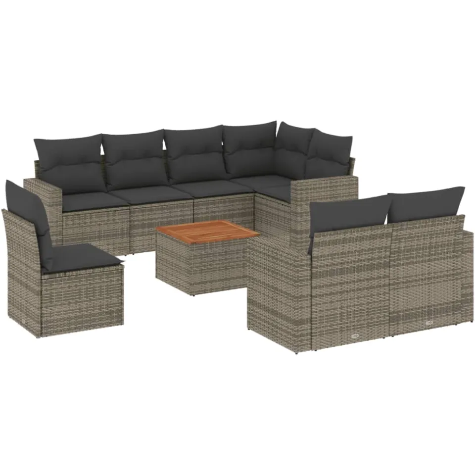 vidaXL Patio Sofa Set Grey and Dark Grey, foto 3
