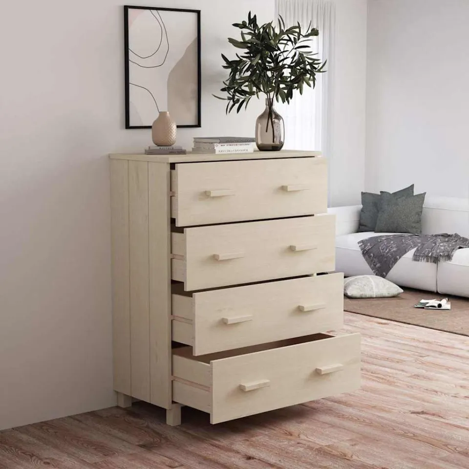 vidaXL Dressoir HAMAR 79x40x103,5 cm massief grenenhout honingbruin bruin, foto 3