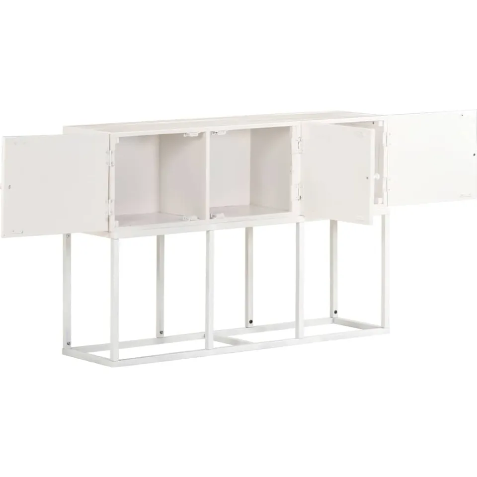 vidaXL Dressoir 115x30x76 cm massief mangohout wit, foto 3