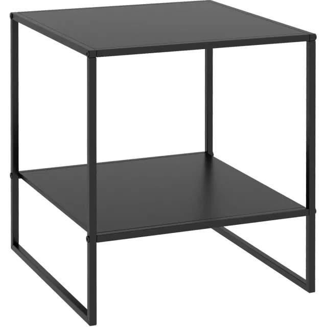 Homona Bijzettafel in industriële stijl - Met opbergplank - 40 x 40 x 45 cm - Zwart