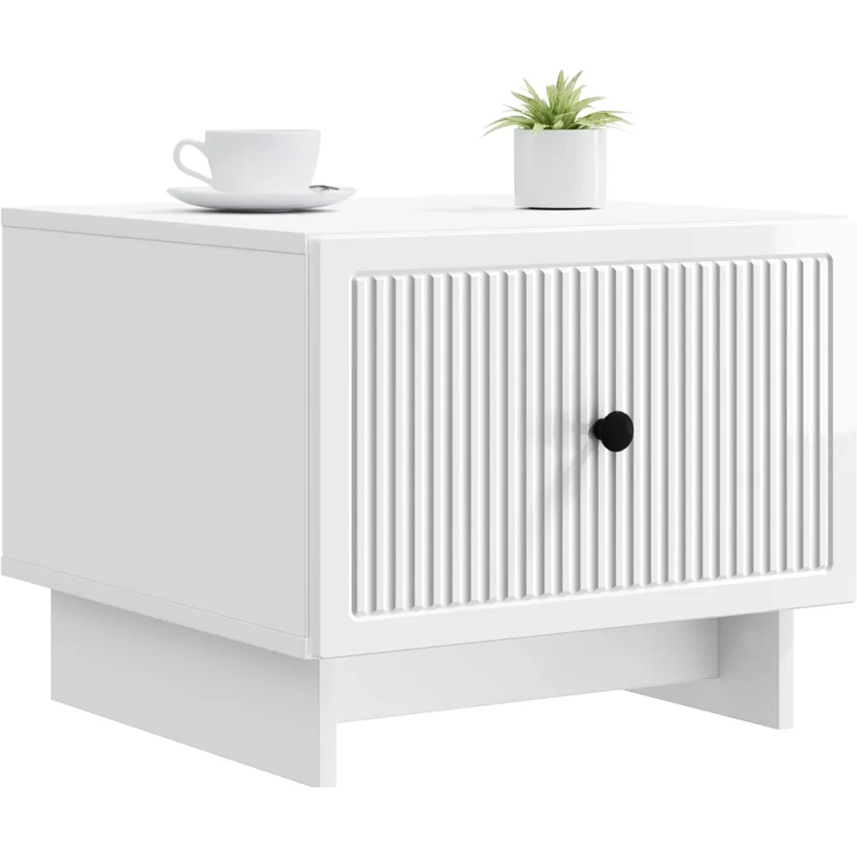 vidaXL Salontafel Hoogglans Wit 49 x 50 x 40 cm Bewerkt hout