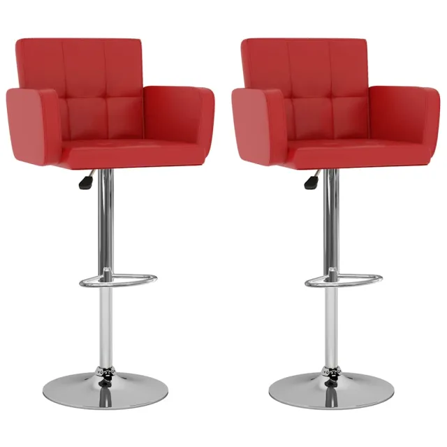 vidaXL Barstoelen 2 st kunstleer rood
