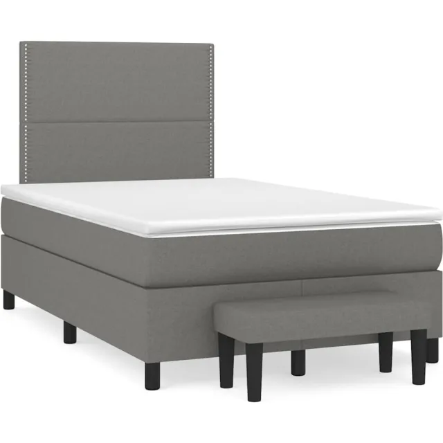 vidaXL Boxspring met matras stof donkergrijs 120x190 cm grijs