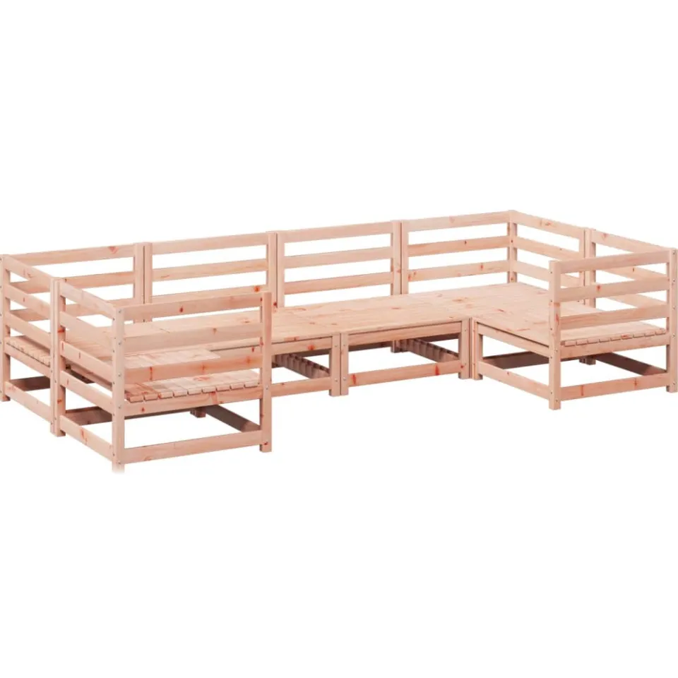 vidaXL 6-delige Loungeset massief douglas vurenhout Bruin