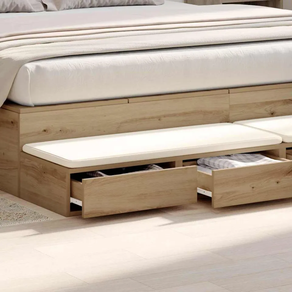 vidaXL Bedlades Artisan Eiken 180 x 36,5 x 16,5 cm Bewerkt hout, foto 3