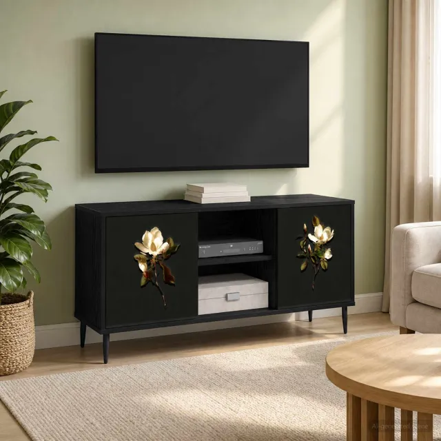 vidaXL Tv-meubel BREMEN 102 x 33 x 51 cm Zwart eiken Bewerkt hout, foto 2