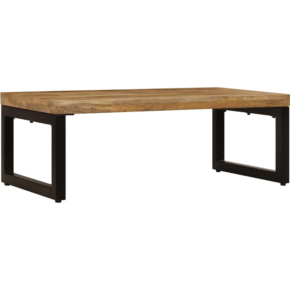 vidaXL Salontafel 100x50x35 cm massief mangohout en staal, foto 2