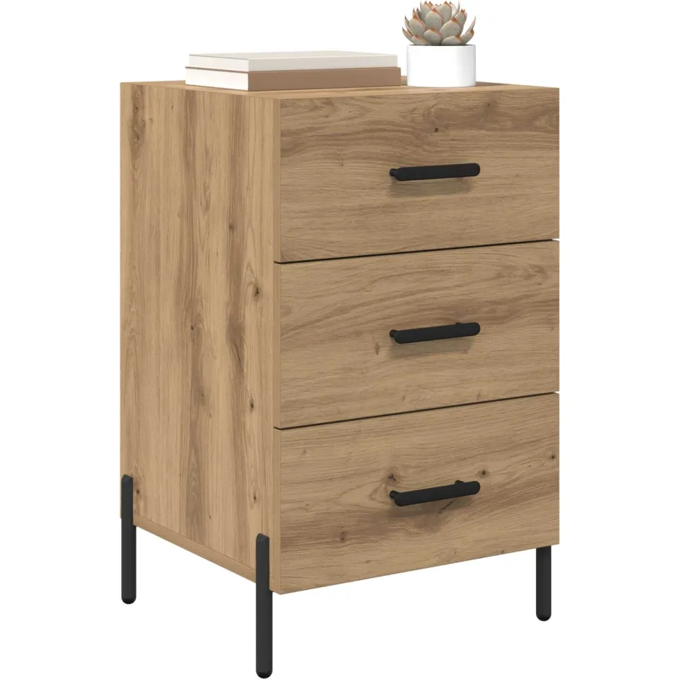 vidaXL Nachtkastje Artisan Eiken 40 x 40 x 66 cm Bewerkt hout Bruin