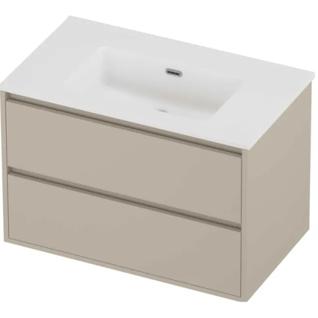 Proline Tribute Badmeubelset Porselein Elegant 80x46x54 cm Mat White Soft Linen Beige