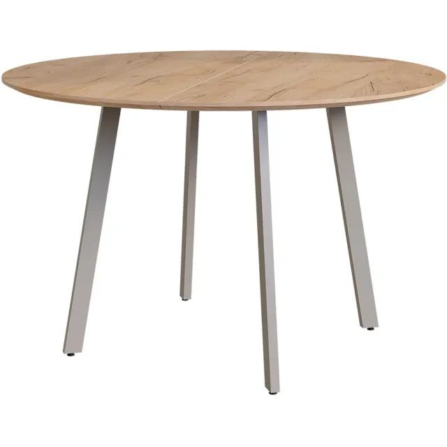 Vicco Halvar Eettafel – 120 x 120 cm Grijs Grijs/Goudkleurig Eiken