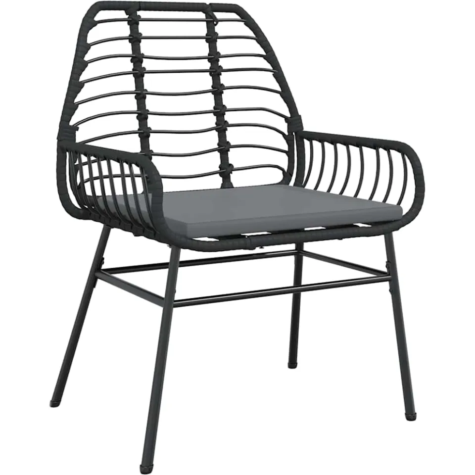 vidaXL 5-delige Tuinset met kussens poly rattan glas zwart, foto 3