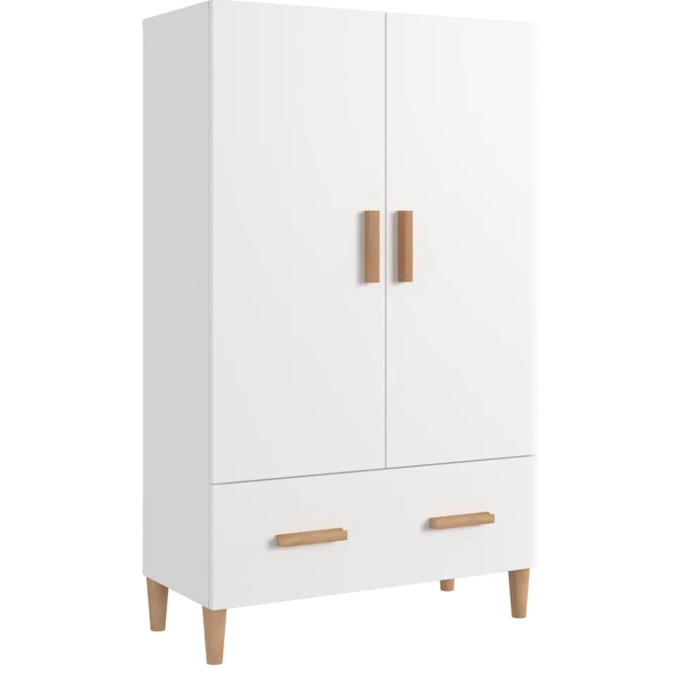 vidaXL Hoge kast 70x31x115 cm bewerkt hout wit