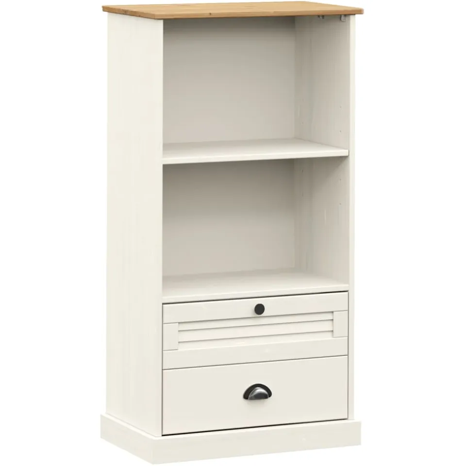 vidaXL Boekenkast VIGO 60x35x114,5 cm massief grenenhout wit, foto 3