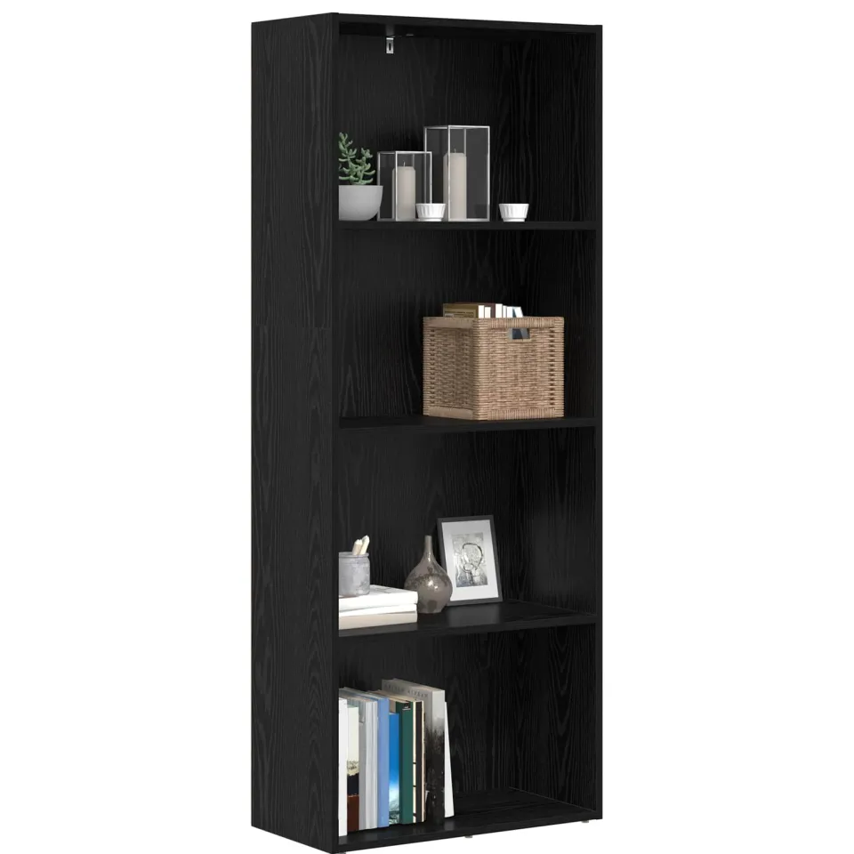 vidaXL Vrijstaande Boekenkast 60 x 30 x 151,5 cm Bewerkt hout Zwart