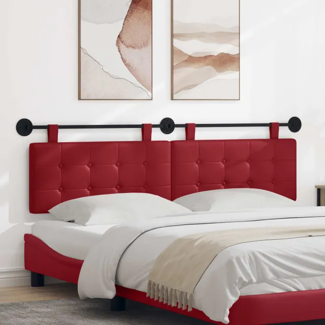 vidaXL Hangend hoofdbord Kunstleer Rood
