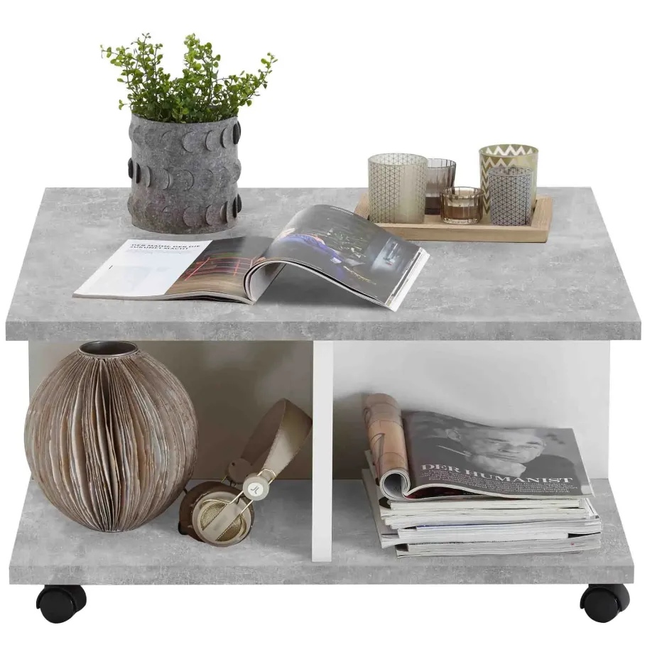 Salontafel Vince beton grijs wit, foto 3