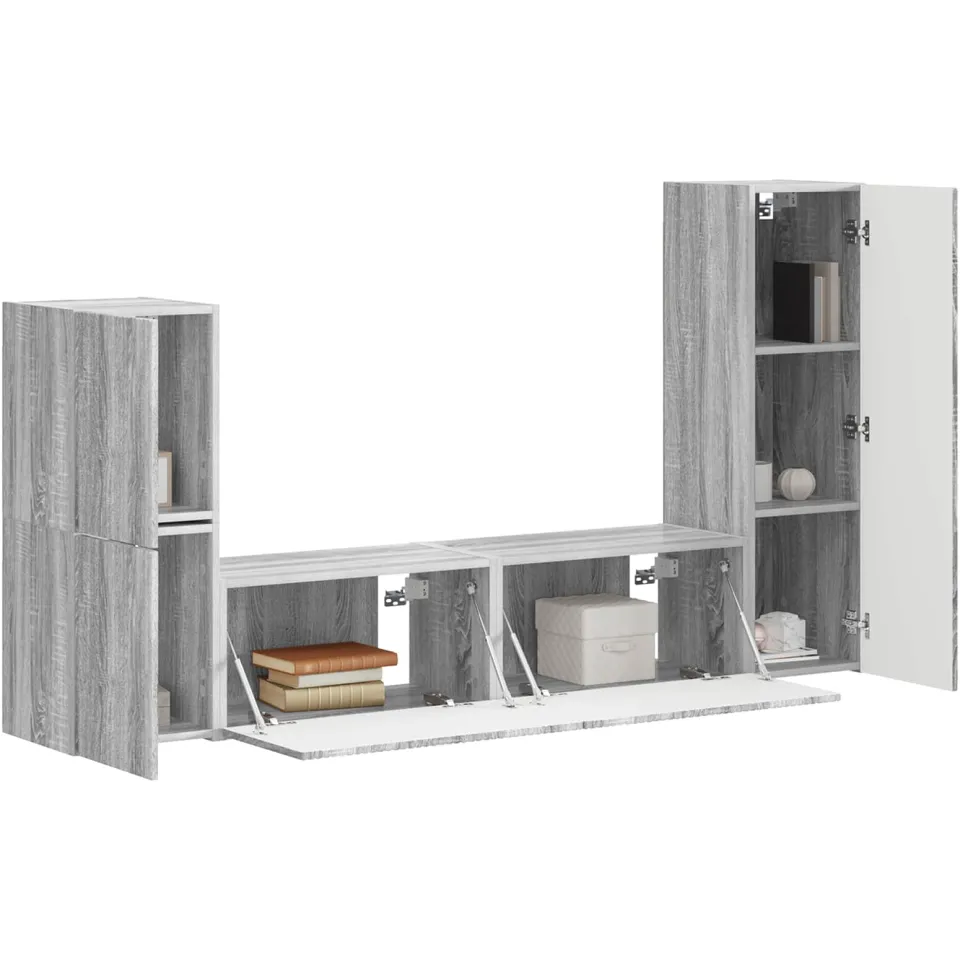 vidaXL Tv-meubelset 4 st 30 x 31 x 100 cm Grijs Sonoma, foto 2