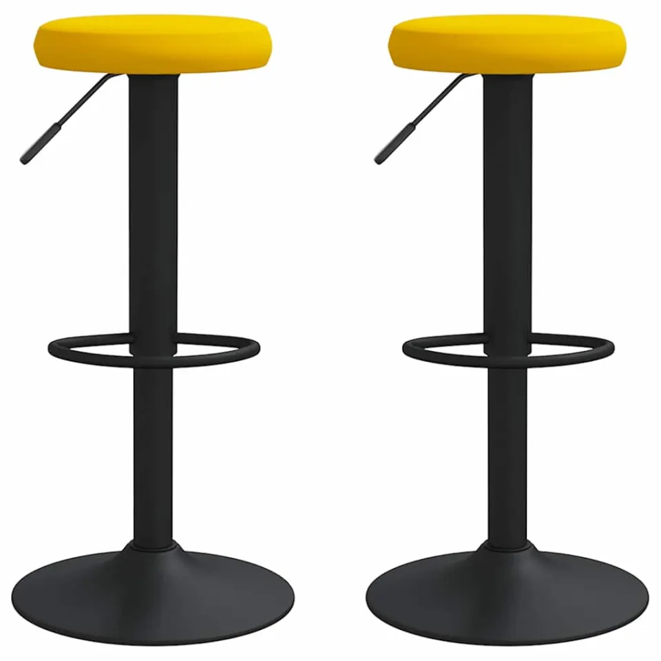 vidaXL Barkrukken 2 st fluweel mosterdgeel, foto 3