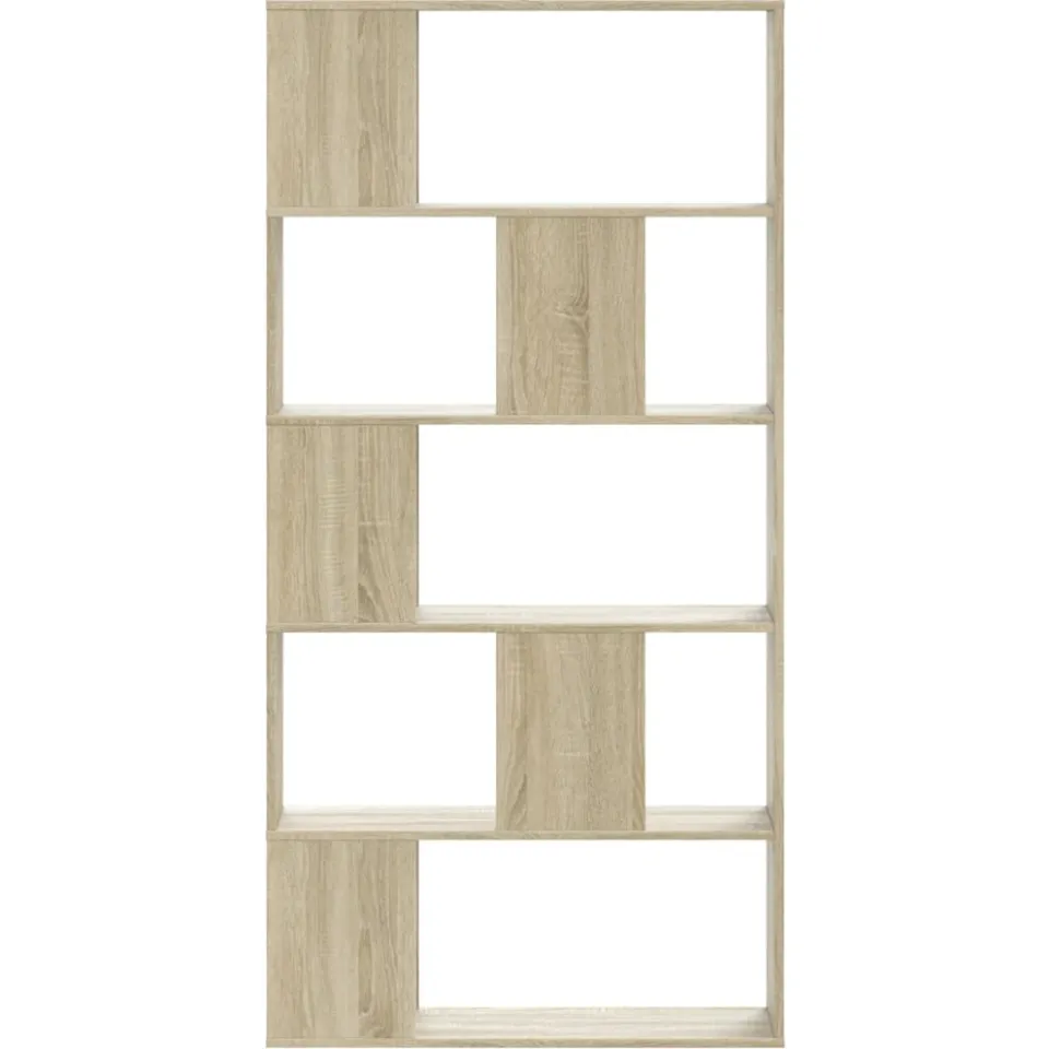 vidaXL Boekenkast 5-laags 80,5x23,5x162,5 cm bewerkt hout sonoma eiken, foto 2
