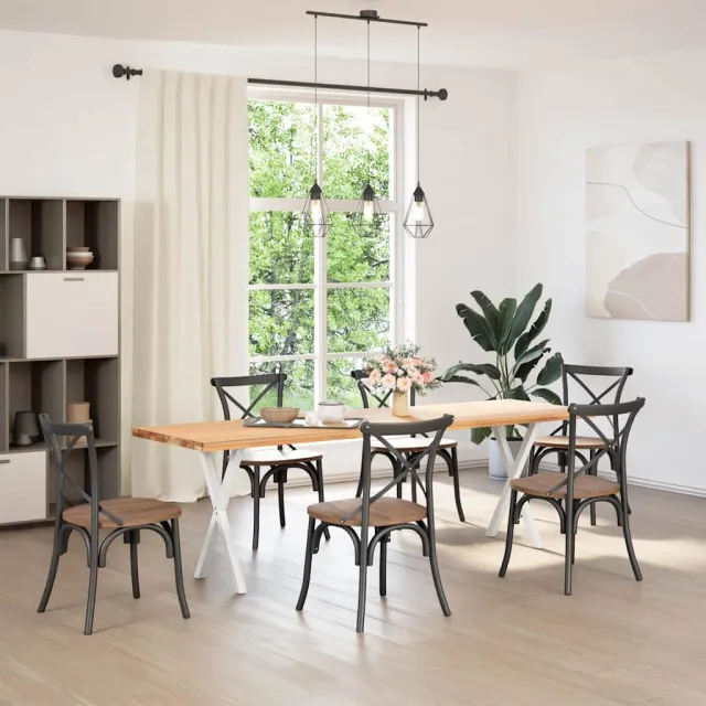 vidaXL Eettafelpoten 2 st X-vormig 57x(72-73) cm staal wit