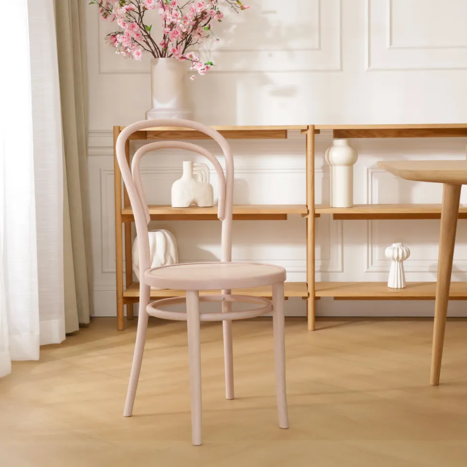 Fameg Vienna Thonet No. 14 houten bistrostoel whitewash, foto 2