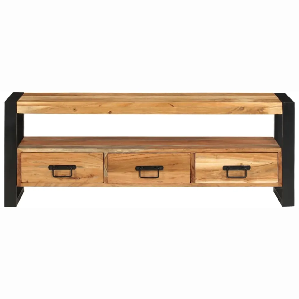 vidaXL Tv-meubel 120x30x45 cm massief acaciahout bruin, foto 2