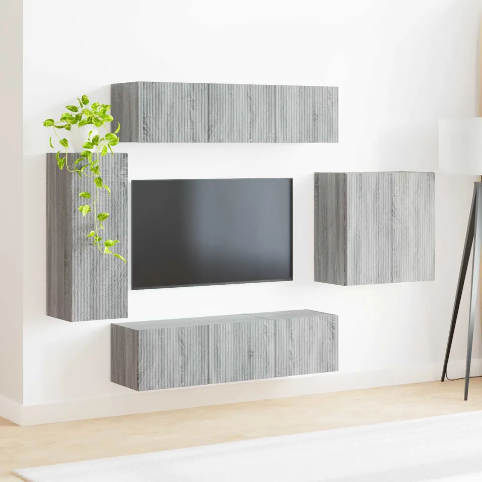 vidaXL TV Wandkast Set 6 st 78,5 x 30 x 29,5 cm Grijs Sonoma, foto 3