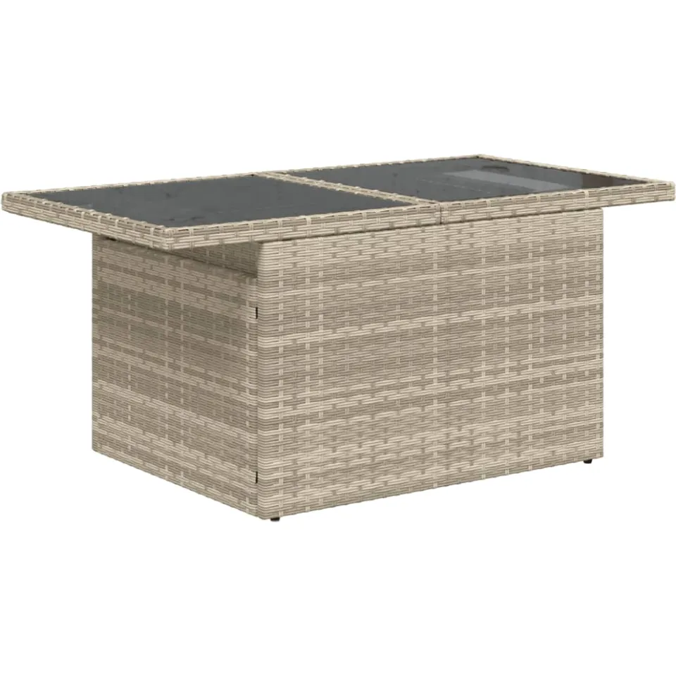 vidaXL 7-delige Loungeset met kussens poly rattan lichtgrijs grijs, foto 4
