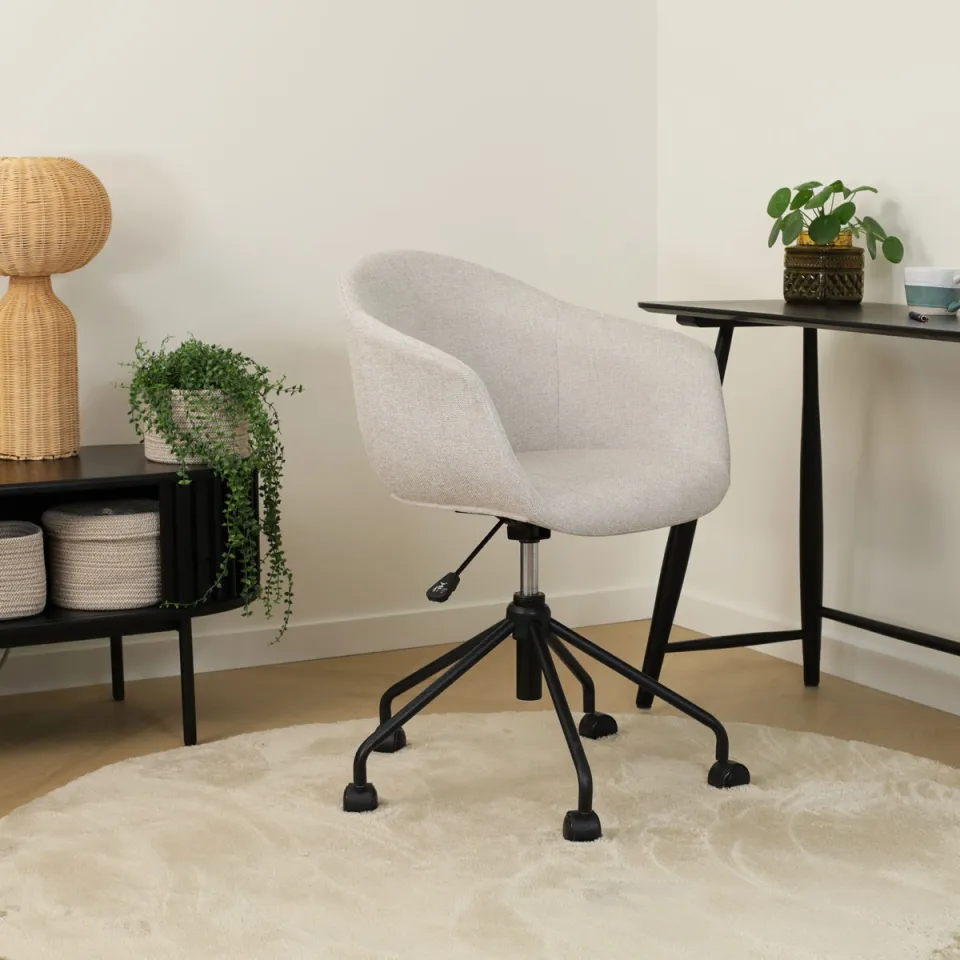 Nolon Nout-Otis bureaustoel beige - zwart onderstel, foto 2