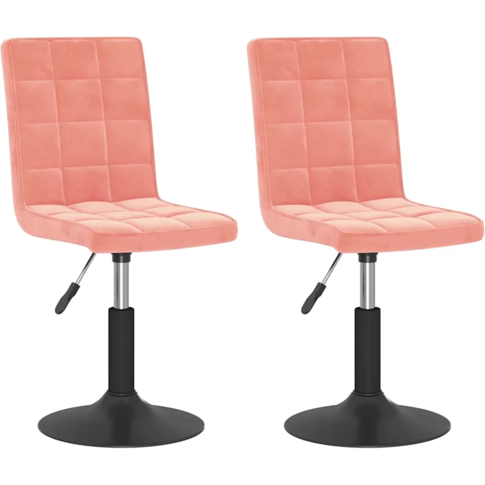 vidaXL Eetkamerstoelen draaibaar 2 st fluweel roze