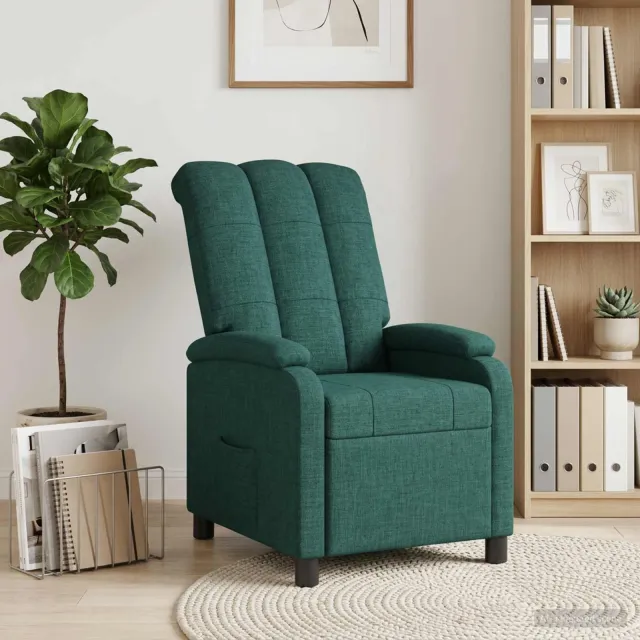 vidaXL Relaxfauteuil Donkergroen Stof