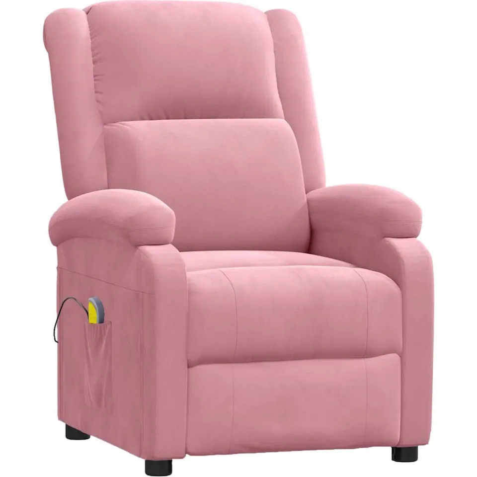 vidaXL Massagestoel fluweel roze, foto 3