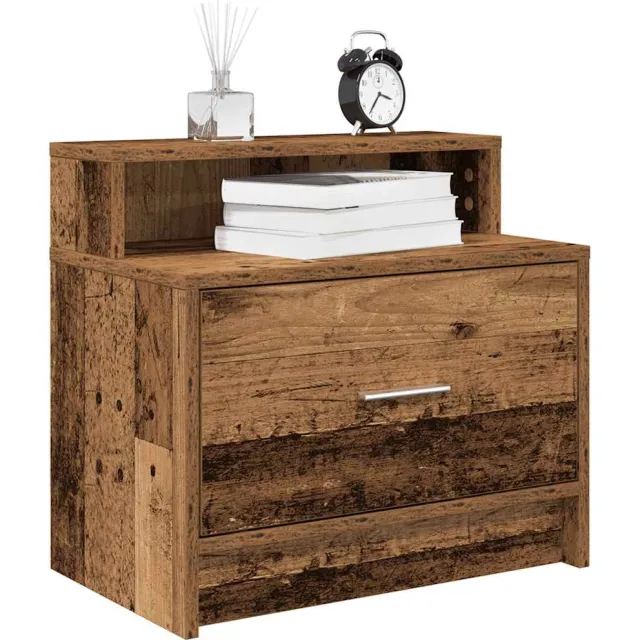 vidaXL Nachtkastjes 2 st met lade 51x31x47 cm oud houtkleurig Bruin