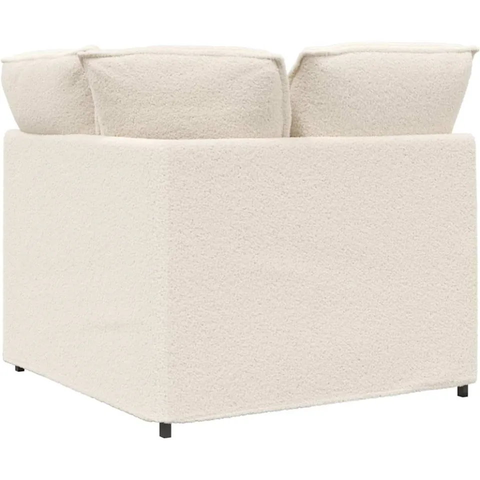 vidaXL Modulaire hoekmodule bank met kussens 100 cm crèmekleurig, foto 4