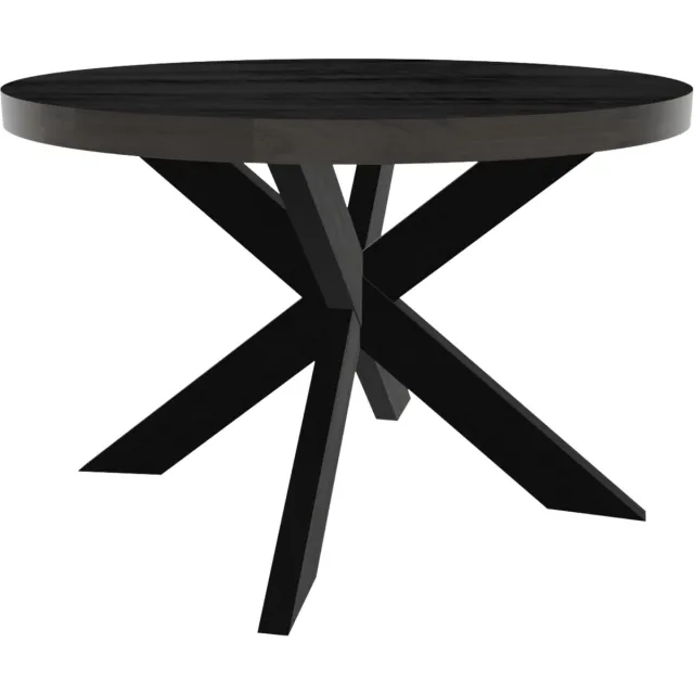 Lizzely Garden & Living Eettafel Jones rond 120cm zwart duurzaam mangohout ronde tafel
