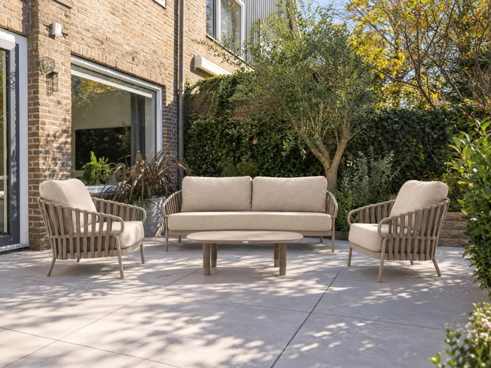 Tierra Outdoor Nuri lounge tuinstoel taupe, foto 3