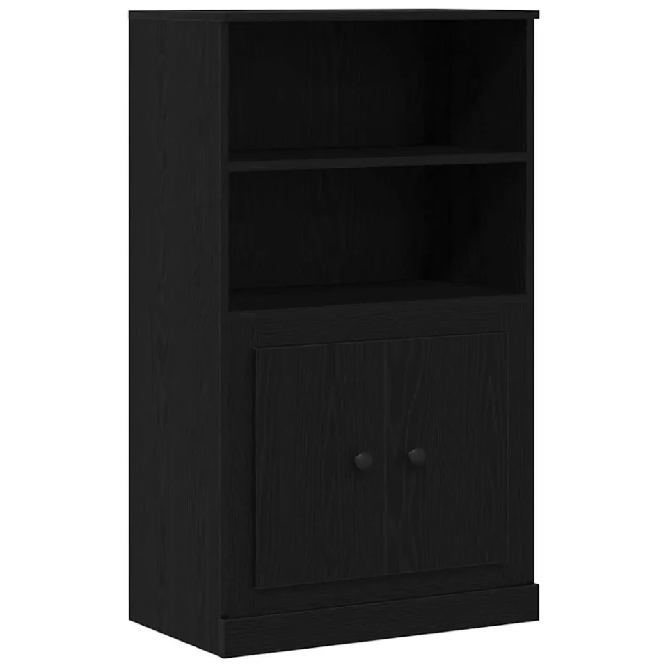 vidaXL Hoogbord Zwart Eiken 60 x 35.5 x 103.5 cm Bewerkt hout, foto 3