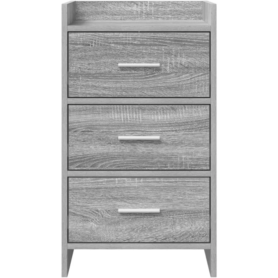 vidaXL Nachtkastjes Grijs Sonoma 40 x 36 x 70 cm Bewerkt hout, foto 3