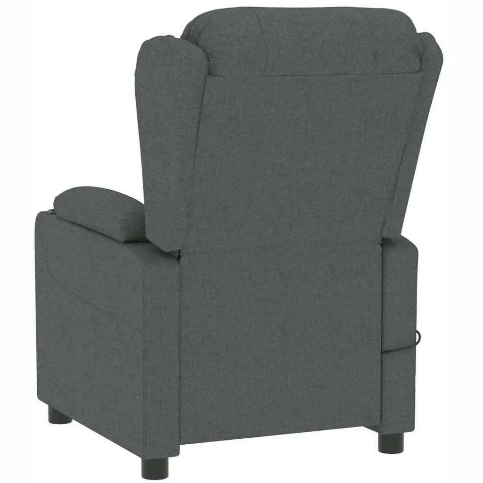 vidaXL Massagestoel stof donkergrijs grijs, foto 4